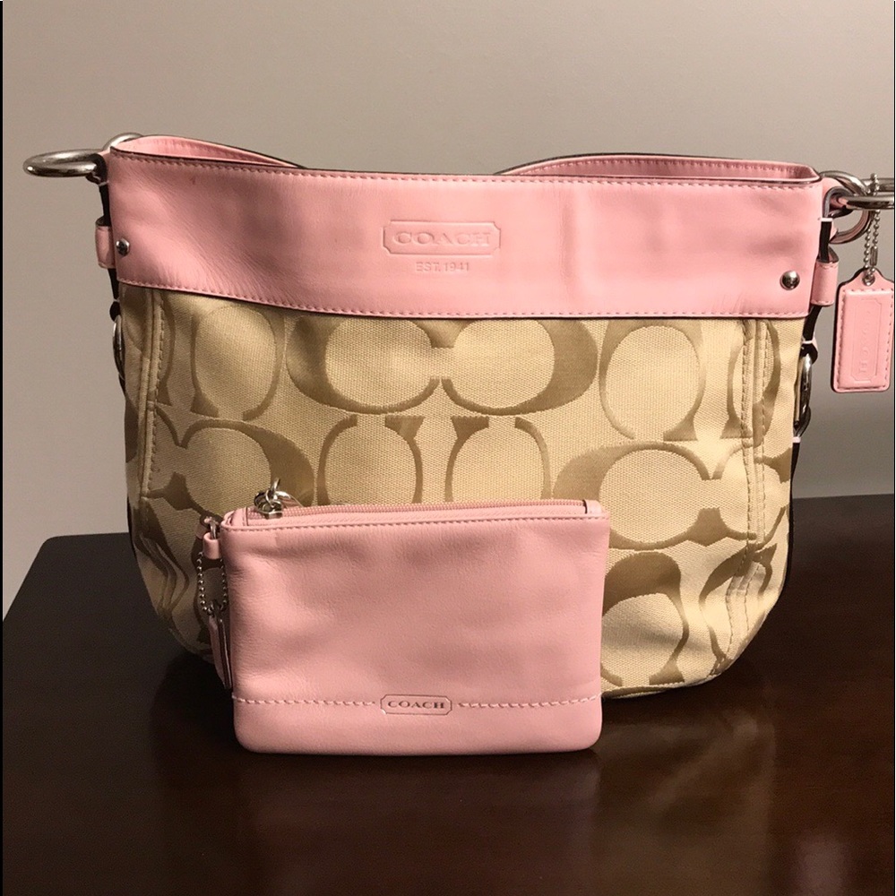 Coach Zoe Signature Handbag with matching wristlet